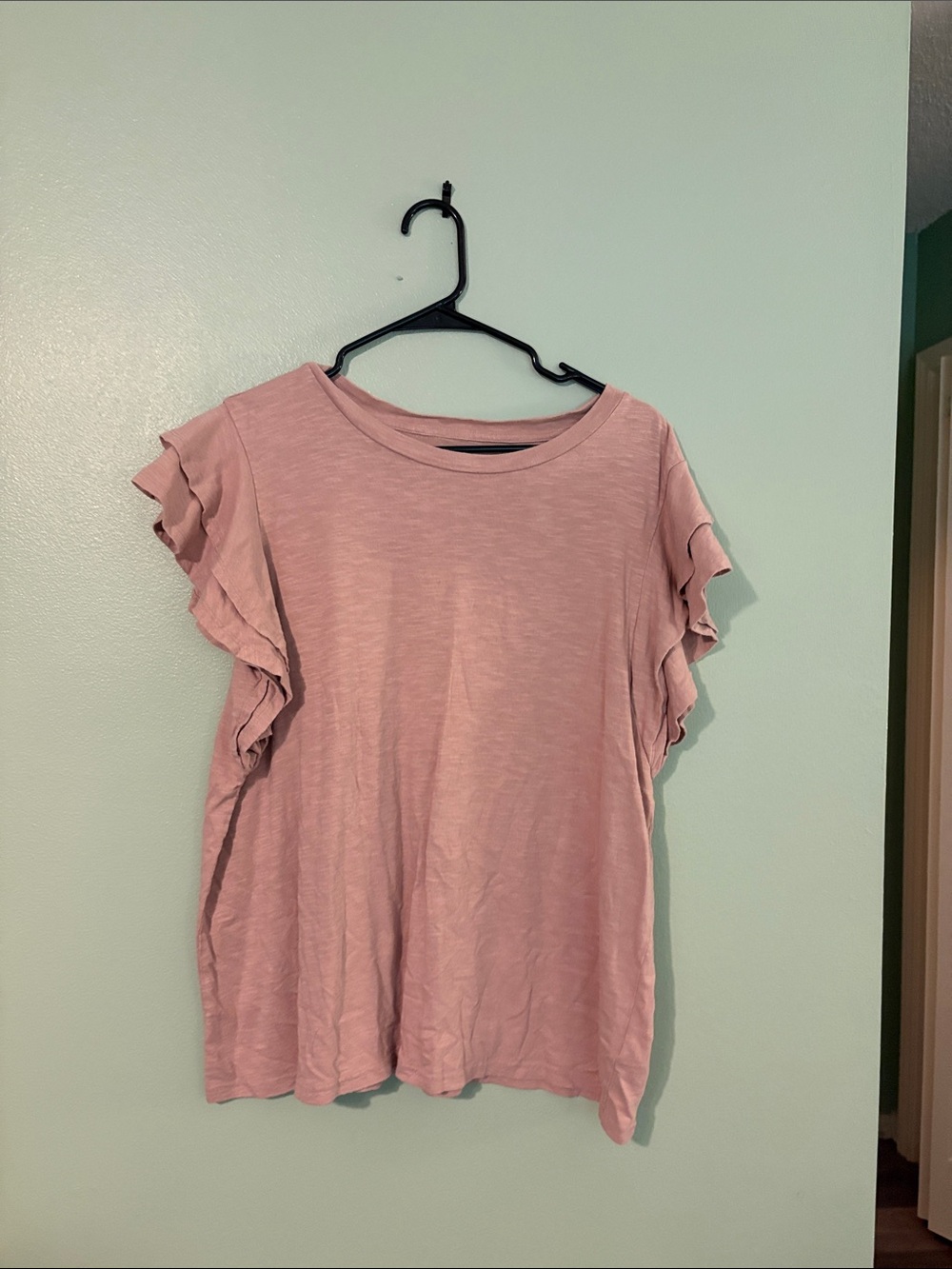 GAP Mauve Ruffle Sleeve Short Sleeve Tee